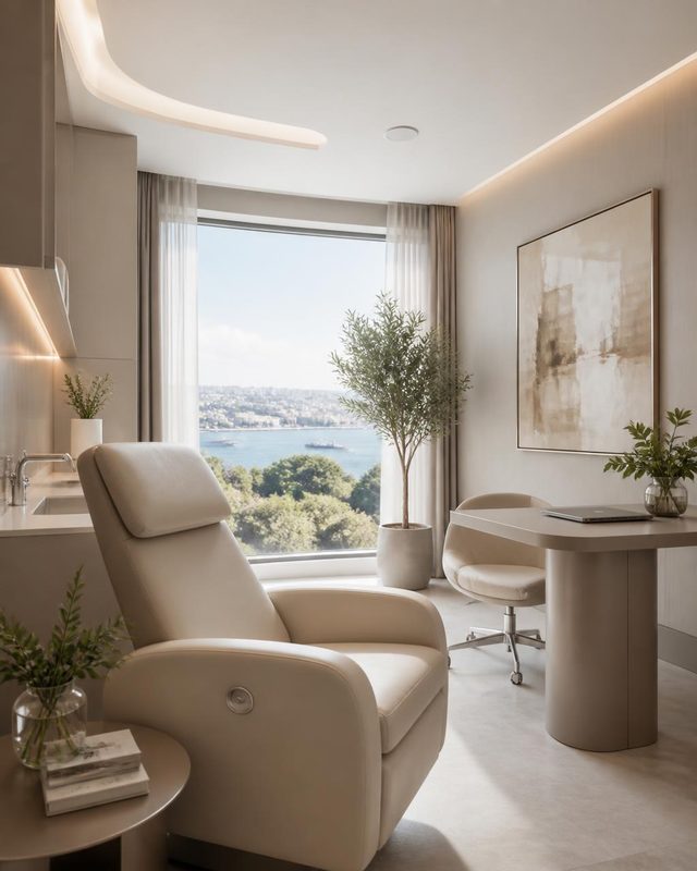 Private consultation room in an Istanbul plastic surgery hospital